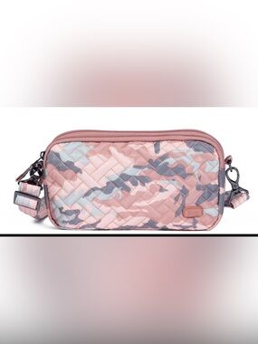 Lug Coupe XL Quilted Pink Camo Crossbody Bag. New in plastic